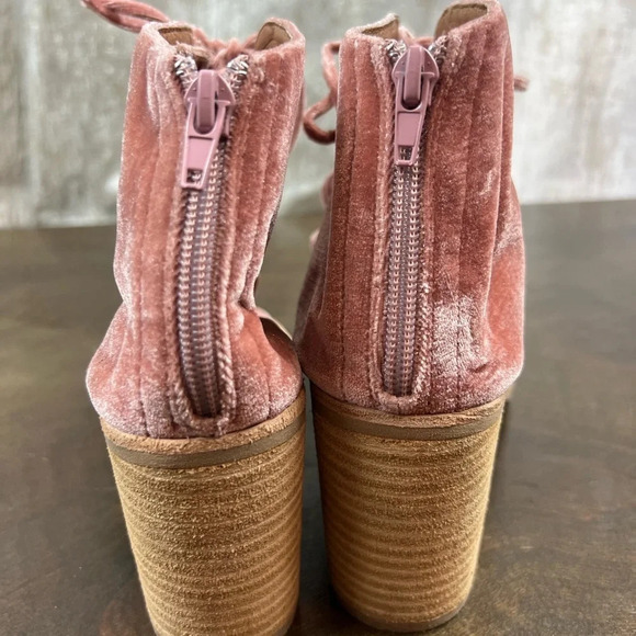 Jeffrey Campbell Lace Up Boots Pink Suede Sandals Gladiator Open Toe - Picture 8 of 11